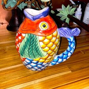 PESCADA FISH PITCHER 1995 RETIRED HAND PAINTED COLLECTION TABLETOPSUNLIMITED